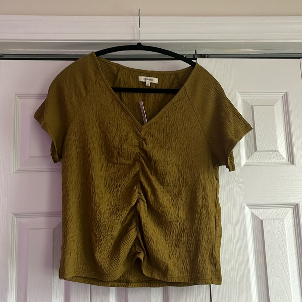 Madewell Ruched V Neck Top